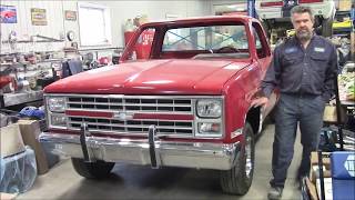 1987 Chevy 1500 Truck Restoration Update Hood amp Lights Installed lastchanceautorestore com [upl. by Airelav]