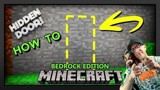 Minecraft Bedrock HIDDEN DOOR  1x2 Flush Piston Door  SUPER EASY Tutorial [upl. by Edieh]