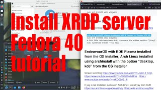 Install xrdp RDP server on Fedora KDE 40 tutorial for beginners  March 2024  92cd6942 [upl. by Annadroj]