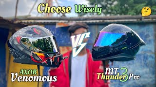 Axor Apex Venomous vs MT Thunder 3 Pro Gloss Black Detailed Comparison  Best Helmet in Budget 2024 [upl. by Larimor]