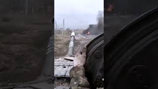 Russian soldiers flee after their T80 tank is hit by Javelin missile [upl. by Christina]