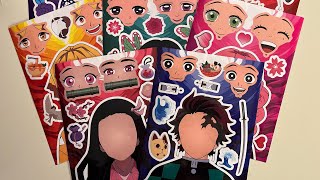 STICKER ASMR 🛑Demon Slayerasmr stickerbook diystickerbook demonslayer paperplaytanjironezuko [upl. by Thirzi]