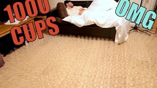 1000 CUPS AROUND BED PRANK [upl. by Margarette]