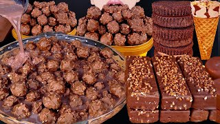 ASMR ALMOND CHOCOLATE BALL MAGNUM ICE CREAM NUTELLA DESSERT MUKBANG 초콜릿 먹방 チョコレート 咀嚼音 EATING SOUNDS [upl. by Underwood]