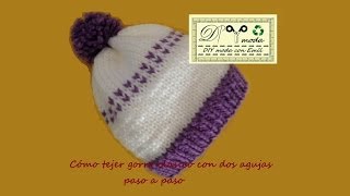 DIY Cómo hacer gorro de lana con bufanda talla 6 a 18 meses [upl. by Ecirehs]