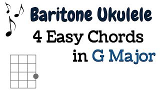 EASY G Major Progressions for BARITONE UKULELE  G e minor C D7 [upl. by Cuthburt684]