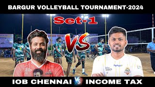 IOB Chennai 🥵vs😡Income Tax set1 Bargur Volleyball Tournament2024ulloorvolleyball volleyball [upl. by Nnyltiak]