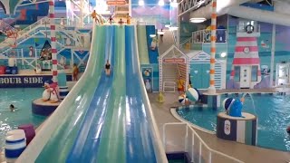 Haven hafan y mor Pwllheli holiday swimming pool slides golf seaside squad north Wales video [upl. by Vano]