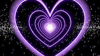 Purple Heart Background 💜Heart Tunnel Background  Motion Graphics Hearts Background [upl. by Akemor]