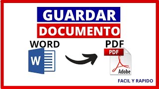 Cómo Guardar un Documento de Word en PDF [upl. by Alcina]