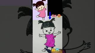 Easy girl drawing ✍️।। babygirl drawing trend shortvideo shorts viralvideo [upl. by Alusru924]