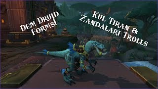 World Of Warcraft Zandalari and Kul Tiran Druid Forms BFA PTR [upl. by Aramen193]