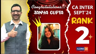 LIVE INTERACTION WITH CA INTER RANK 2 TANYA GUPTA SEP24 BATCH AldineHO [upl. by Anael]