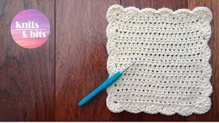 How to crochet a dishcloth  washcloth  Easy step by step for beginners sunny waves [upl. by Frey]