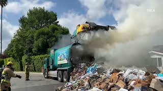 Garbage Truck Fire Tarzana California [upl. by Geraint]