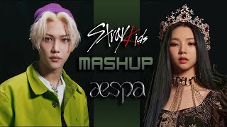 Stray Kids amp aespa  MANIAC x Black Mamba MASHUP [upl. by Atsirk]