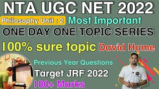 Hume previous Year questions  100 sure topic  ONE DAY ONE TOPIC SERIES  UGC NET 2022  by Rahul [upl. by Lavona]