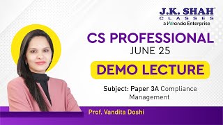 CS PROFESSIONAL l DEMO LECTURE l PAPER 3 PART A csatjksc [upl. by Atiuqad]