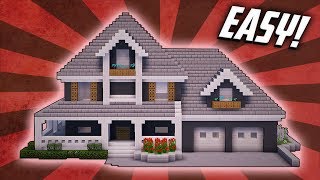 Minecraft How To Build A Suburban Mansion House Tutorial 4 [upl. by Edgar]