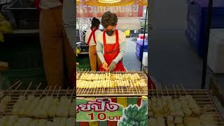 Thai Special Roasted Sweet Banana of Bangkok shorts [upl. by Atikel853]