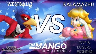 Mango Homecoming  G2  Westballz Falco VS FS  Kalamazhu Peach  SSBM  Top 8 Losers Eighths [upl. by Laurene]