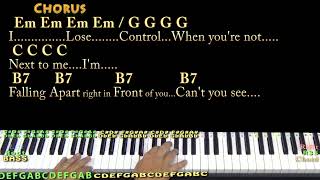 Lose Control Teddy Swims Piano Cover Lesson in Em with ChordsLyrics  PlayAlong [upl. by Limay]