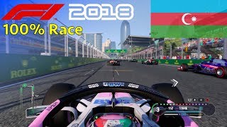 F1 2018  100 Race at Baku City Circuit Azerbaijan in Pérez Force India [upl. by Hauhsoj430]