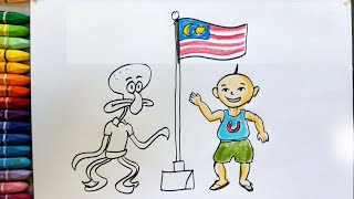 how to draw Upin Ipin easy Dapurlukis [upl. by Aikemahs]