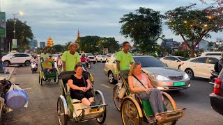 Cambodia tourism  Evening Exploring Walking Tour Visit Phnom Penh City 2024 [upl. by Deppy]