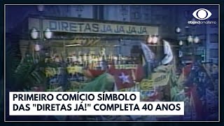 Primeiro comício símbolo das quotDiretas Jáquot completa 40 anos  Jornal da Band [upl. by Kir]