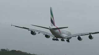 Emirates Airbus A380 Smooth Landing at Birmingham Airport  Giant of the Skies [upl. by Amann]