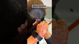 Hack to hide rubber band in hairstyle hairstyle hairhack [upl. by Stovall]