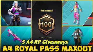 5 RP A4 Giveaways  New BGMI Royal Pass A4 Maxout  A4 RP MaxingOut BGMI [upl. by Linetta]