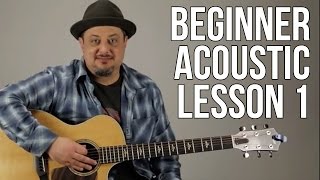 Beginner Acoustic Lesson 1  Your Very First Guitar Lesson E Minor  Asus2 [upl. by Bristow693]