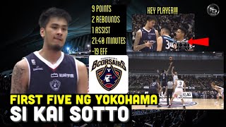 Nakuha ni Kai Sotto ang UNA NYANG FIRST FIVE para sa Yokohama B Corsairs [upl. by Nallek630]