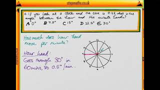 BMAT 2011 Section 2  Q08 Maths  Angles on a clock  Worked Solution [upl. by Catharina]