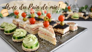 Apéritif dînatoire Facile et Rapide 👩🏻‍🍳 Recette Éco 💯 Buffet Dinatoire  Apéro salé au Pain de mie [upl. by Steinberg]