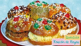 Roscón de Reyes relleno de 3 sabores nata trufa y crema pastelera  Hacer el Roscón de Reyes [upl. by Aicilav]