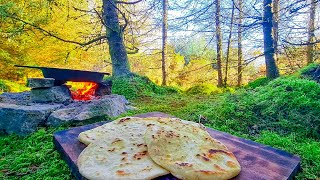 Chicken Gyros cooked in a beautiful Forest🐔 The PERFECT place for a snack🌯 ASMR cooking [upl. by Solitta]