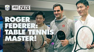 Roger Federer Plays Table Tennis With Zhang Zhizhen Fan Zendong and Wang Liqin 🏓 [upl. by Switzer]