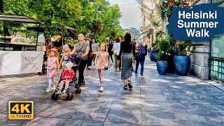 Summer Walk in Helsinki City Center 🇫🇮 4K Walk in Finland [upl. by Asinet]