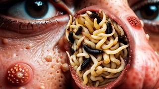 ASMR Animation Man with Infested Maggot Nose  Maggot Removal amp Worm Treatment for Nose Infection [upl. by Uriel]