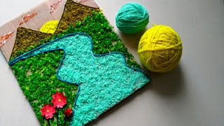 Amazing woollen Landscape craft  craft ideas [upl. by Boardman106]