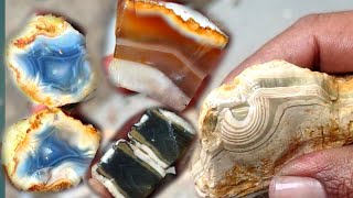 Turning ugly rocks into polished gemstones agate chalcedhony [upl. by Melena]