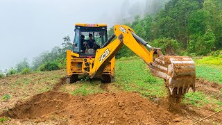 Backhoe Carves MONSTER Ditch in Mountain  Excavator Working Video  Trackhoe  Backhoe  JCB [upl. by Susann]