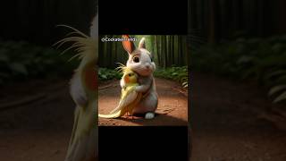 Rocky Saves Rabbit  Ai Story cockatielsinging cockatiel parrot birds cute [upl. by Ezana]