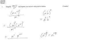 HKDSE Maths Paper 1 2020  1 Laws of indices [upl. by Tiphane]