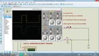 Proteus  IC 74HC14  SCHMITT TRIGGER  Debounce RC Circuit [upl. by Bell973]