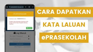 Cara Dapatkan Semula Kata Laluan Akaun Pengguna ePrasekolah Bagi Yang Terlupa l Daftar Prasekolah [upl. by Esilrahc587]