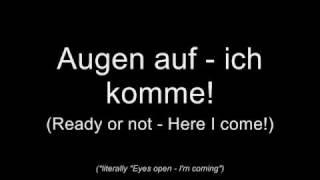 Oomph  Augen auf Lyrics w English Translation [upl. by Lem]